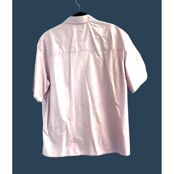 H&M- MENS LIGHT PURPLE COTTON SHORT SLEEVE BUTTON DOWN SHIRT SIZE LARGE - Picture 2 of 7
